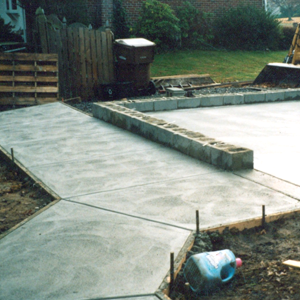 Concrete: Large enough for a storage facility or small enough for a hot tub pad...